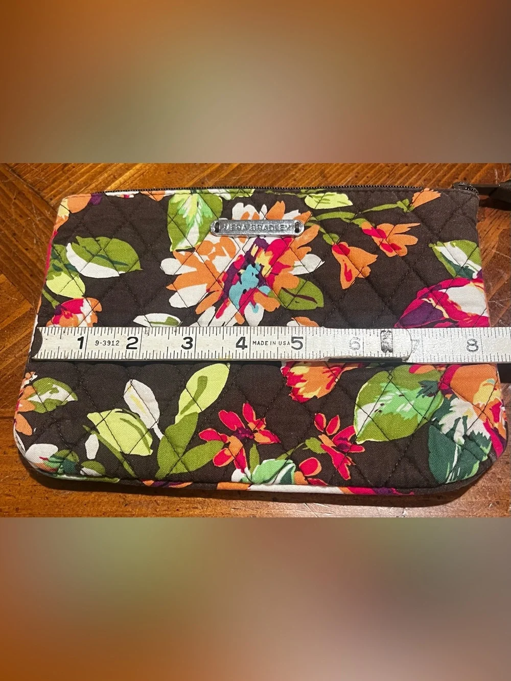 Vera Bradley English Rose Quilted Cosmetic Makeup Bag Retired Pattern Travel